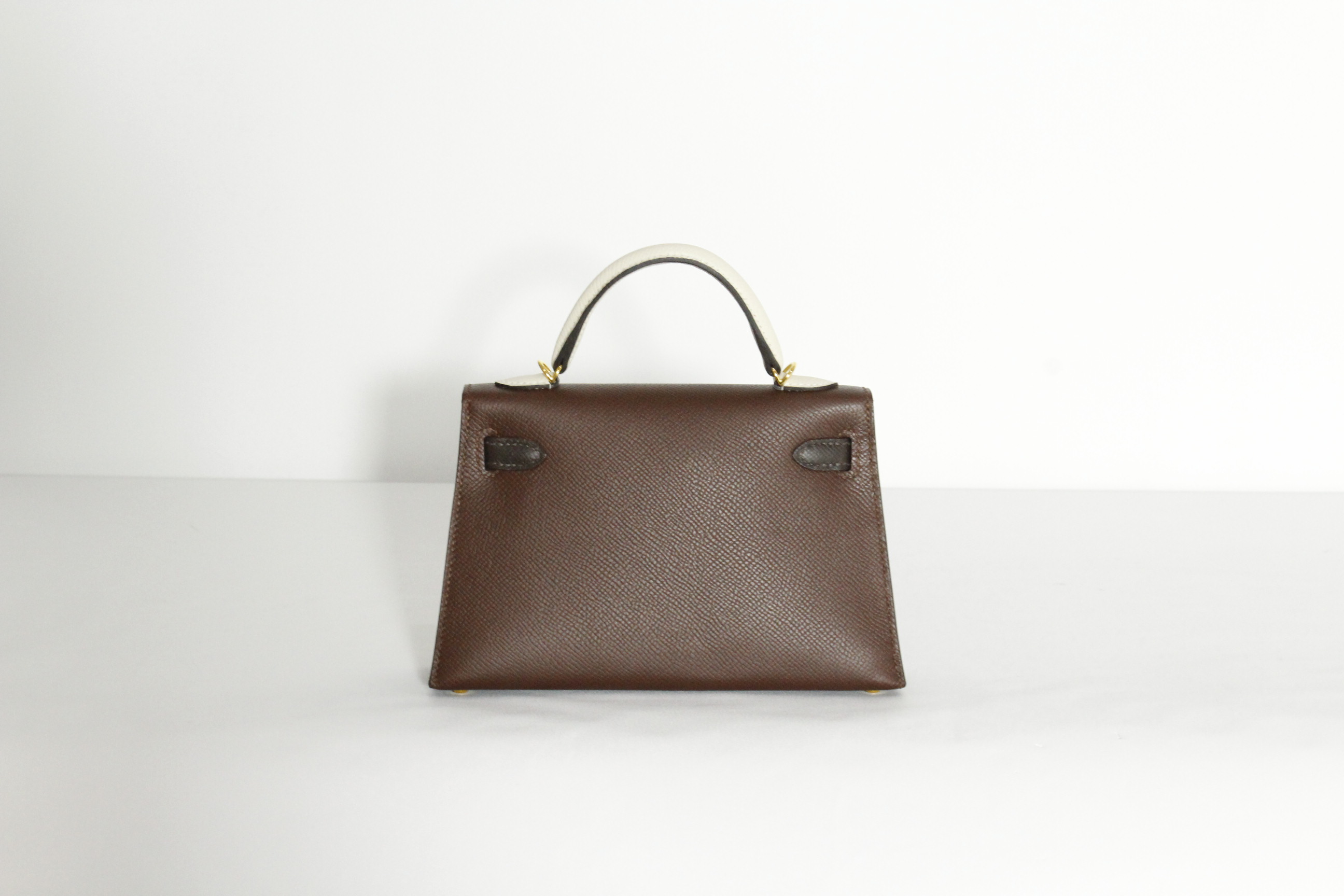 HERME'S MINI KELLY (TRICOLORE-Terre/Eben/Craie)금장/K각인 인보이스포함 풀세트