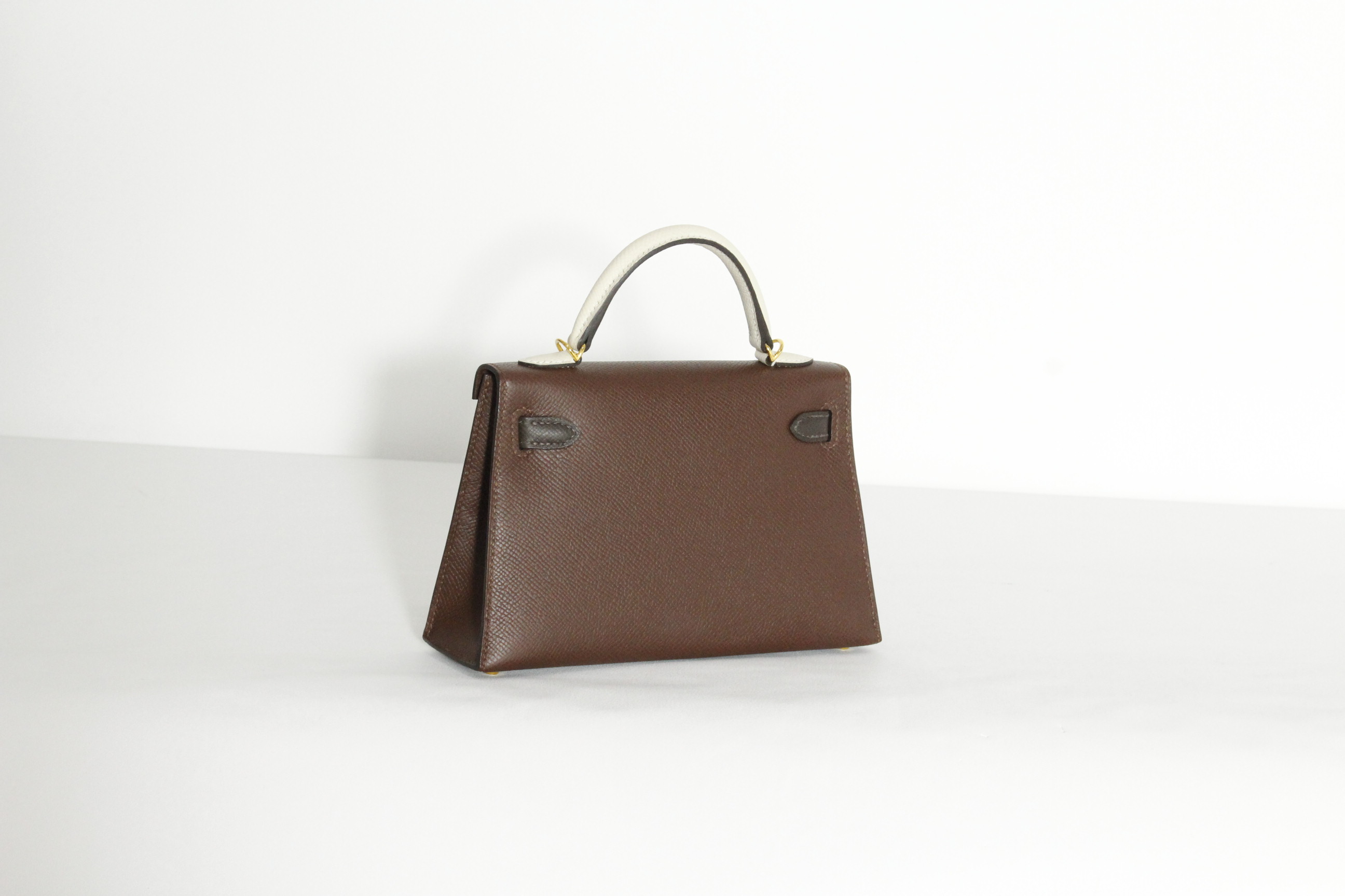 HERME'S MINI KELLY (TRICOLORE-Terre/Eben/Craie)금장/K각인 인보이스포함 풀세트
